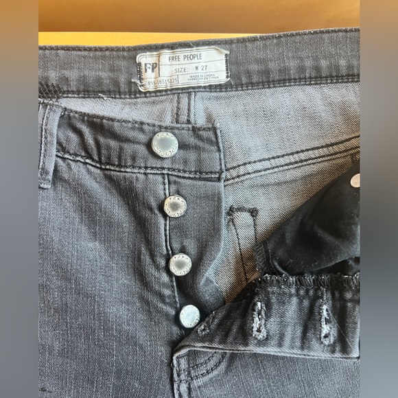 Free People black distressed fishnet jeans - Picture 10 of 11